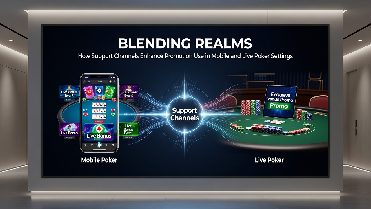 Support staff assisting poker players with promotion details at a live tournament desk