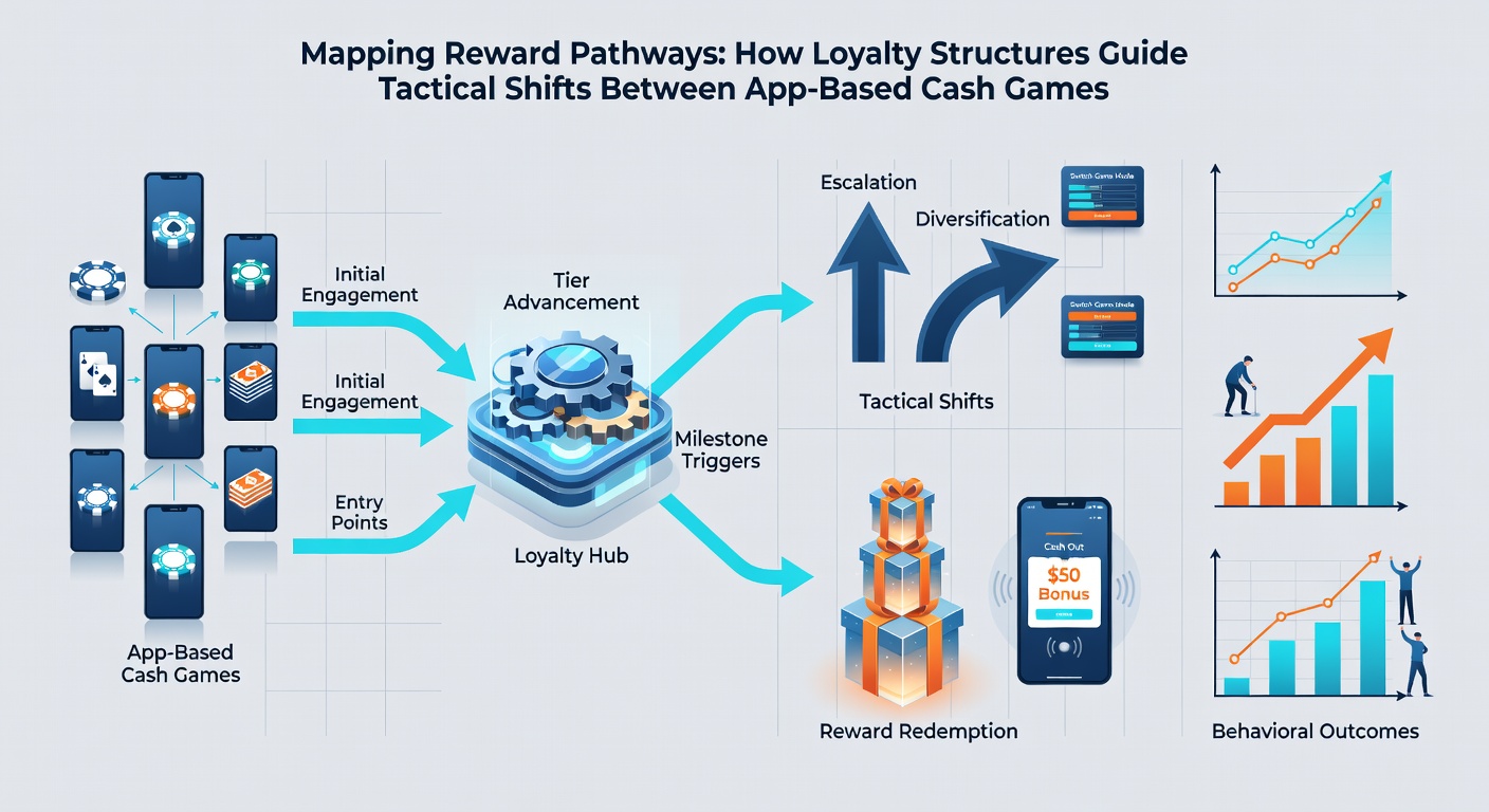 Diagram illustrating reward pathways connecting mobile poker apps with live tournament structures