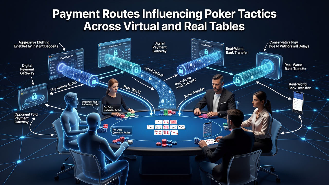 Player transferring funds between online account and live tournament registration desk