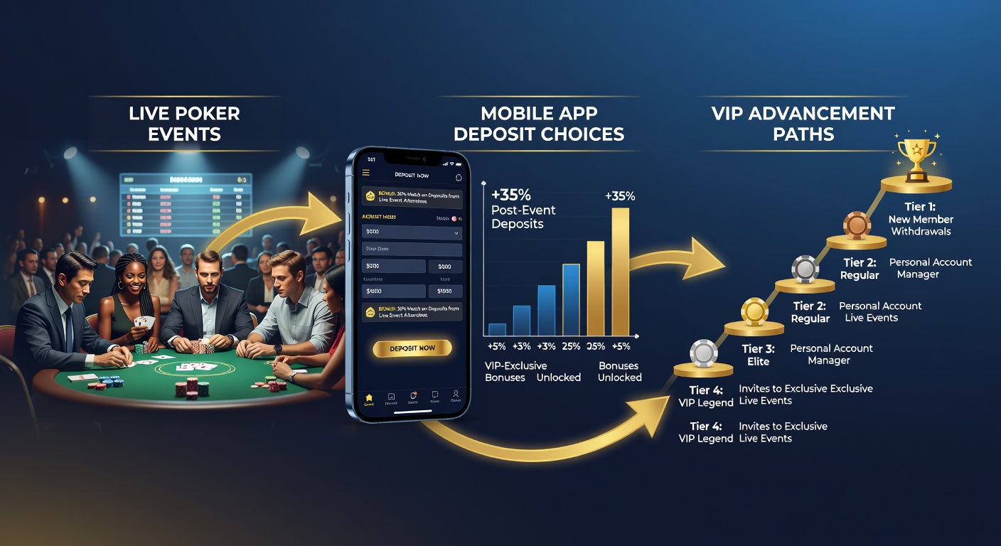 Mobile poker interface displaying VIP progression alongside live event schedules