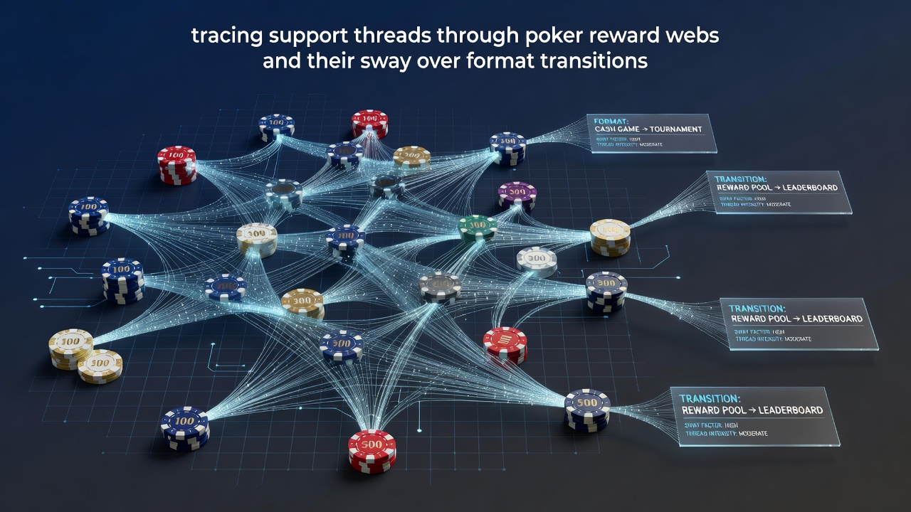 Poker players navigating between online platforms and live tournament settings with loyalty program interfaces visible